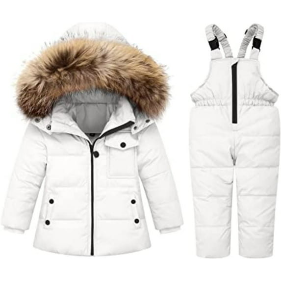 KEINXS Snowsuit Baby Winter Coat Girls Snow Jackets & Pants warm 1-6 years old baby infant winter clothes two pieces
