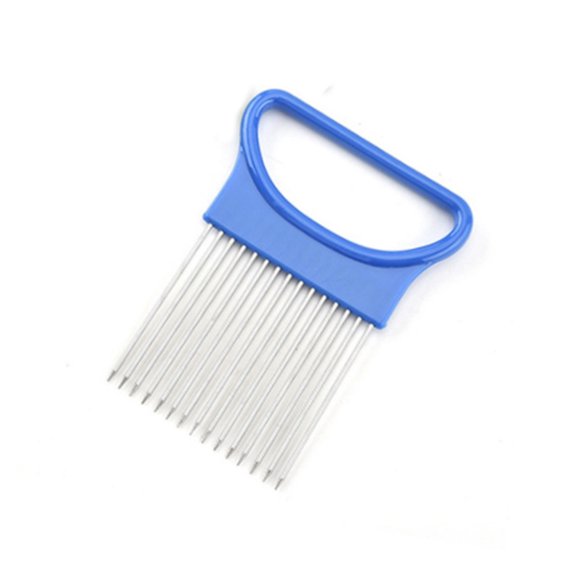 KEINXS Stainless Steel Onion Needle Fork Vegetable Fruit Slicer Tomato Cutter Slicing Holder Kitchen Accessory Tool