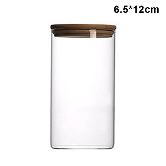 KEINXS Transparent Clear High Cylinder Glass Sealed Kitchen Storage Bottle Jar with Lid