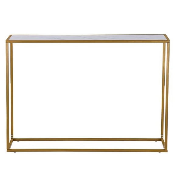 KEINXS White marble series console table sofa side table 【106x28x76cm】