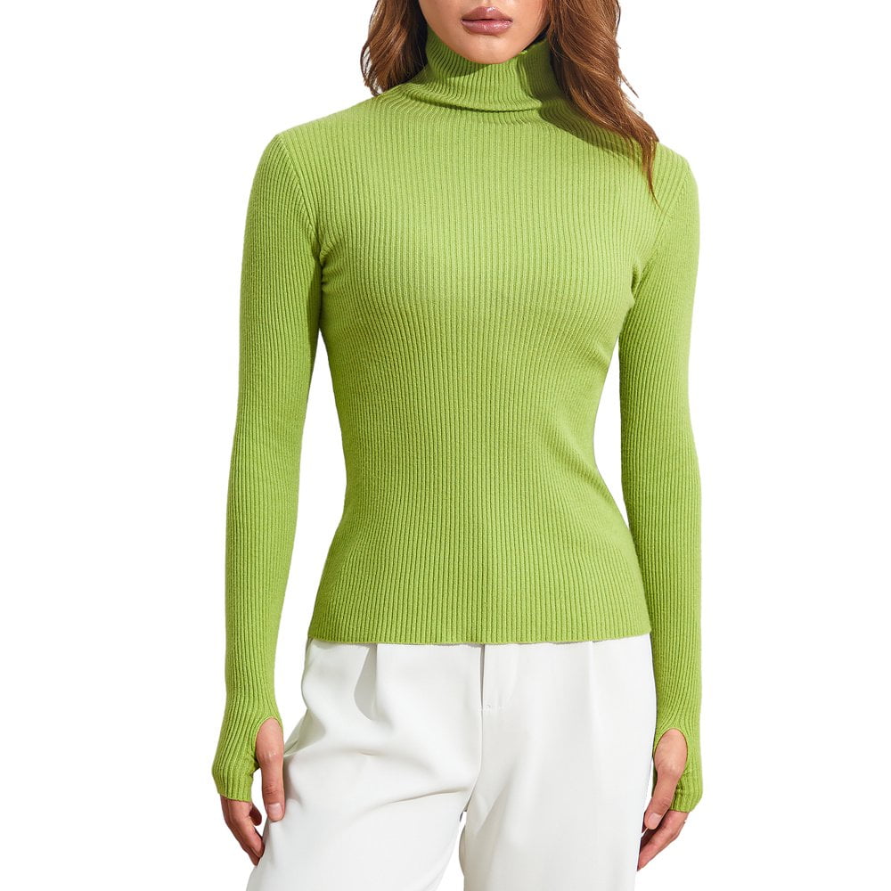 Slim Fit Turtleneck Ribbed Knit Sweater main image 0