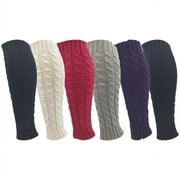 KEINXS X  Leg Warmers for Women  3 Pairs Knee High Cable Knit Warm Thermal Acrylic Winter Sleeve