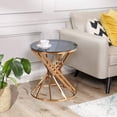 thumbnail image 1 of KEIVVAKN Glass End Tables Gold Coffee Table Center Table in Living Room Furniture Round Stainless Steel Frame, 1 of 8