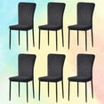 thumbnail image 1 of KEIVVAKN Velvet Black Dining Room Chairs Set of 6 Kitchen Chairs Eergonomic Upholstered Padded Seat Metal Frame High Back Armless, 1 of 8