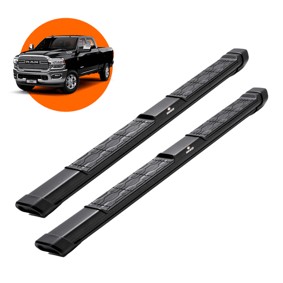 KEKO - Running Boards Compatible with 1500 - Crew Cab 2019-2021 - Truck Side Steps, Nerf Bars for Trucks - Anti-Slip Stepping Plates, Easy Install, Truck Accessories - 6005 T6 Aluminum & Alloy Steel