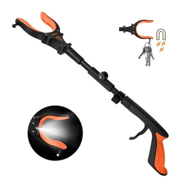 KEKOY 22" Reacher Grabber Tool with Headlight, Mobility Aid Reaching Tool, Orange
