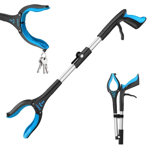 KEKOY 26 Inch Folding Reacher Grabber Tool, Blue