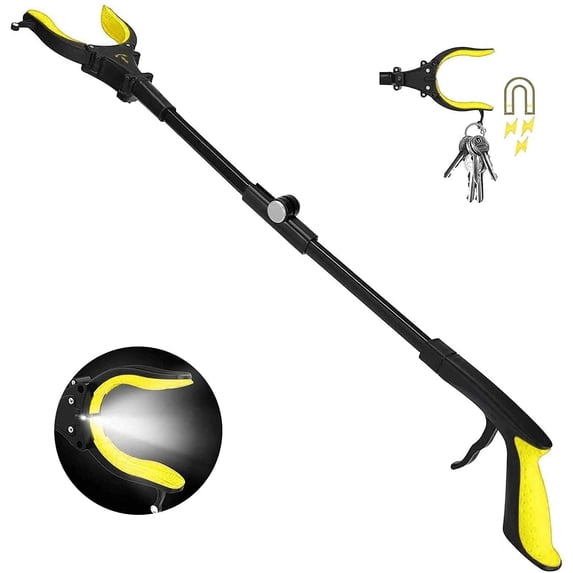 KEKOY 32" Foldable Reacher Grabber Tool with Light, FSA/HSA Eligible Trash Claw Grabber, Reaching Aid Tool for Trash Pick up, Nabber, Litter Picker