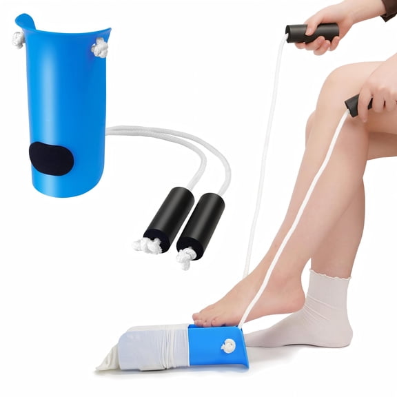 KEKOY 4INCH Sock Aid - No-Bending Sock Helper with Foam Handles, Ideal for Seniors & Post-Surgery Recovery (Blue)