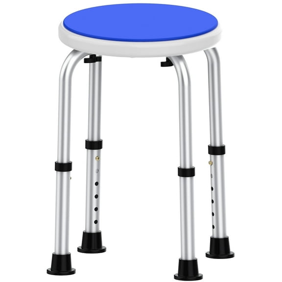 KEKOY Adjustable Shower Chair for Inside Shower, Round Bath Stool for Compact Showers and Tubs, Tool-Free Bath Chair for Elderly/Senior/Disabled/Pregnant