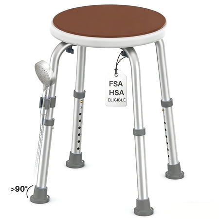 KEKOY Adjustable Shower Stool, FSA/HSA Eligible Bath Stools for Inside Shower Anti-Slip Round Plastic Upgraded Bathroom Seats,Tool-Free Bath Chairs for Seniors