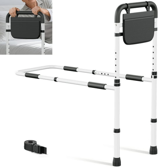 KEKOY Bed Rails for Seniors, Adjustable Bed Assist Rail for Elderly Adults with Storage Bag and Fixing Strap, Bed Support Bar Mobility Assistant