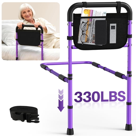 KEKOY Bed Rails for Seniors, Adjustable Bed Assist Rail for Elderly Adults with Storage Bag and Fixing Strap, Bed Support Bar Mobility Assistant
