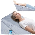 thumbnail image 1 of KEKOY Bed Wedge Pillow for Sleeping, Adjustable Height to 9-12 inches, Memory Foam Pillows with Washable Cover, Gray, 1 of 9