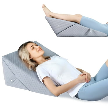 KEKOY Bed Wedge Pillow for Sleeping, Adjustable Height to 9-12 inches, Memory Foam Pillows with Washable Cover, Gray
