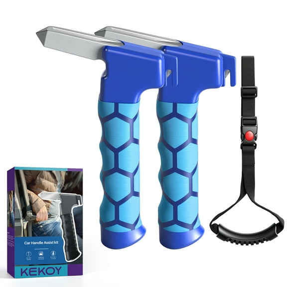 KEKOY 3 Pack Car Door Handle for Elderly, 4 in 1 Multifunctional Car Handle Assist with Car Window Breaker, Seat Belt Cutter and Automotive Standing Aid, Mobility Aids for Seniors