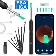 KEKOY Ear Cleaner with Camera, Earwax Remover Tool, 1296P HD Ear Otoscope with 6 LED Lights, 6 Ear Spoon & 8 Tools Ear Wax Removal Kit for iPhone, iPad & Android Smart Phone