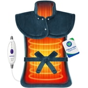 KEKOY FSA/HSA Heating Pad for Back, Neck & Shoulders Relief, Wearable Electric Heat Pad with 4 Heat Settings, Christmas Gifts for Men and Women, 24" x 33", Dark