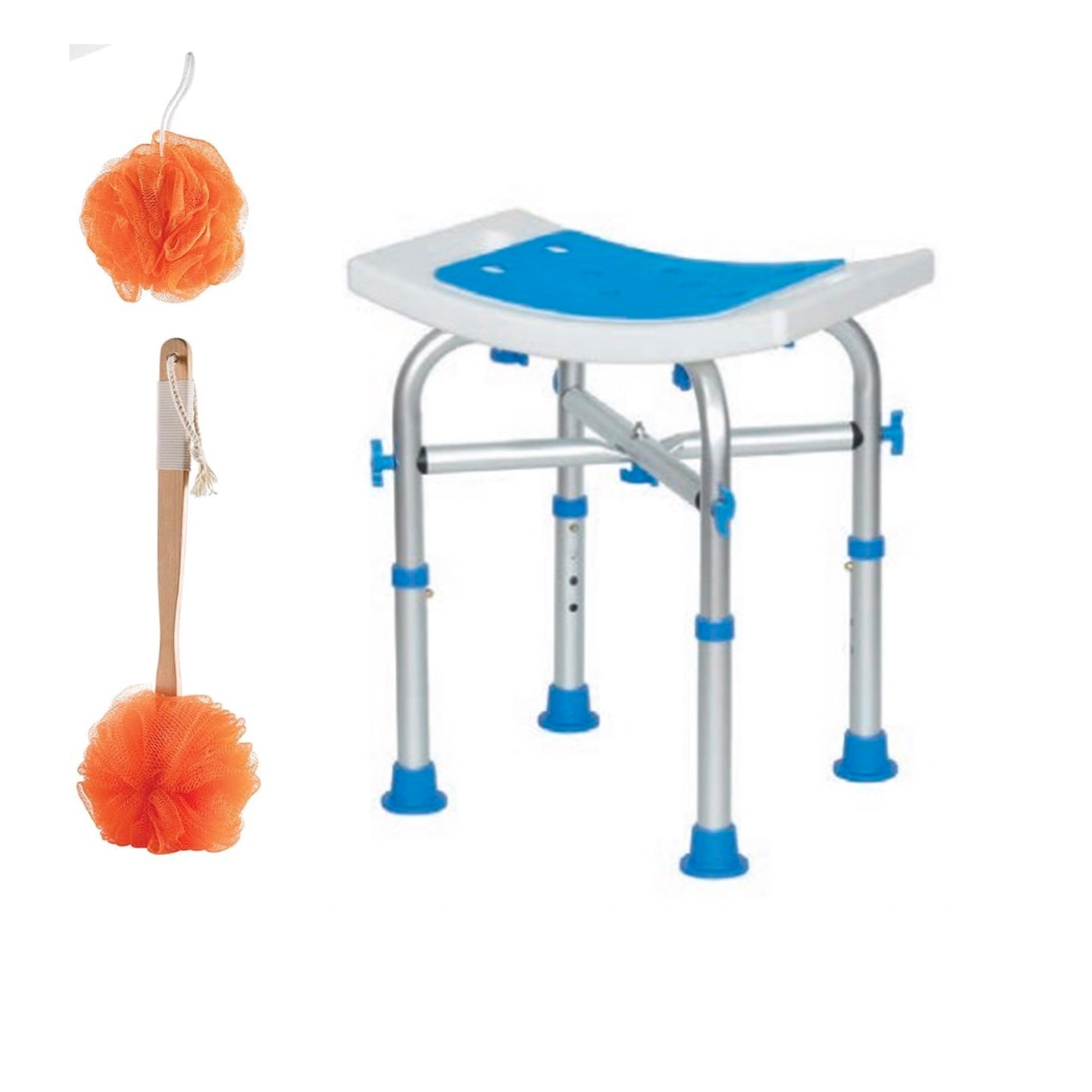 KEKOY Shower Chair, Aluminum Alloy Padded Bath Seat with 4 Height ...