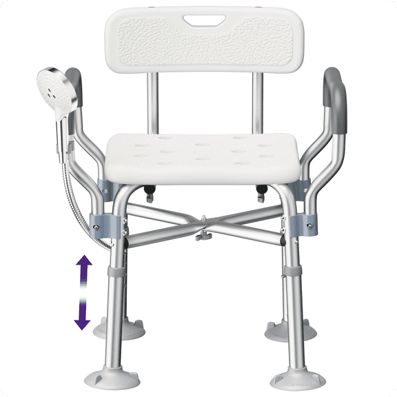 KEKOY Heavy Duty Shower Chair for Inside Shower, FSA/HSA Eligible 550LBs Bath Chair with Back and Arms, Medical Shower Seat with Large Suction Cups, Reinforced Crossing Bar for Elderly and Disabled