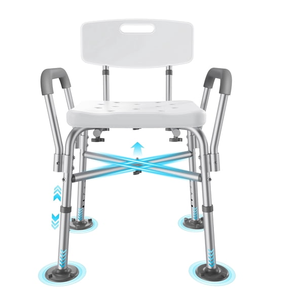 KEKOY Heavy Duty Shower Chair for Inside Shower, FSA/HSA Eligible 550LBs Bath Chair with Back and Arms, Medical Shower Seat with Large Suction Cups, Reinforced Crossing Bar for Elderly and Disabled
