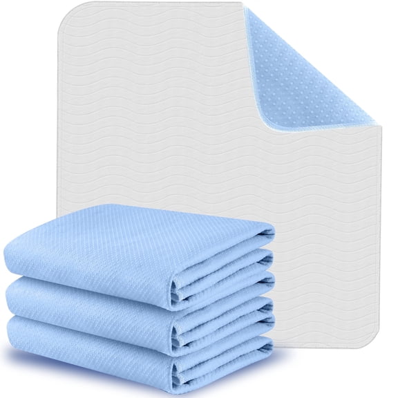 KEKOY 3 Pack 34x36" Reusable & Washable Bed Pads with Anti-Slip Backing, Waterproof Incontinence Pads for Adults, Seniors, and Pets