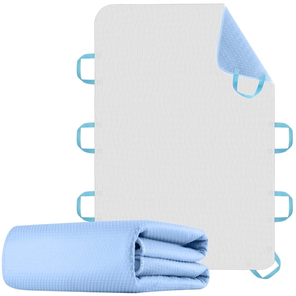 KEKOY Extra Large 34 x 52" Washable and Reusable Incontinence Bed Underpads With 8 Handle, Anti-Slip Backing, Transfer Pad for Turning, Lifting & Repositioning
