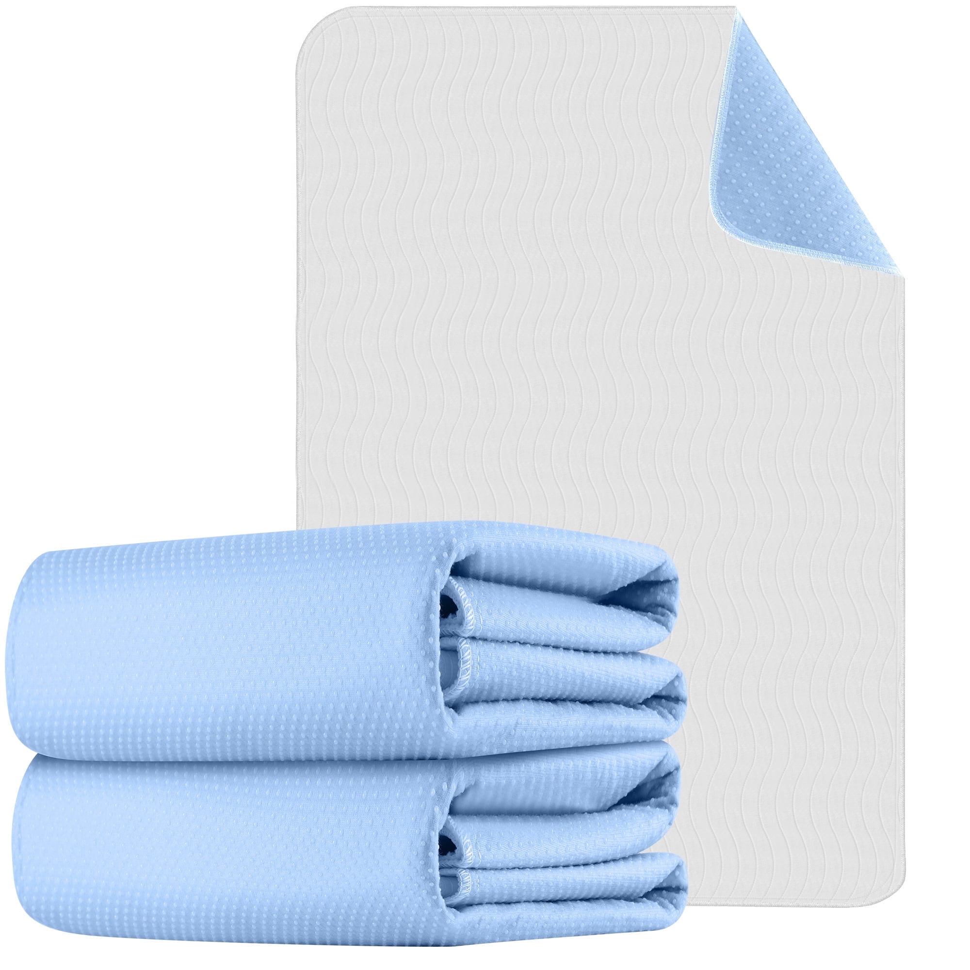 KEKOY 34 x 52" Washable Bed Pads with Anti-Slip Backing, 2 Pack Heavy Absorbency Bed Pads for Incontinence Reusable, Extra Large Pee Pads for Adults, Seniors, Dogs