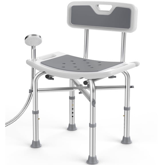 KEKOY Shower Chair with Back 500lb, Height Adjustable Bath Chair for Shower, Heavy Duty Bath Stool for Tub for Elderly, Senior, Handicap, Tool-Free Assembly