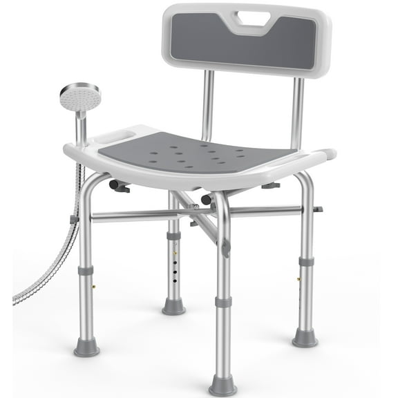 KEKOY Shower Chair with Back 500lb, Height Adjustable Bath Chair for Shower, Heavy Duty Bath Stool for Tub for Elderly, Senior, Handicap, Tool-Free Assembly