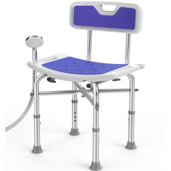 KEKOY Shower Chair with Back 500lb, Height Adjustable Bath Chair for Shower, Heavy Duty Bath Stool for Tub for Elderly, Senior, Handicap, Tool-Free Assembly