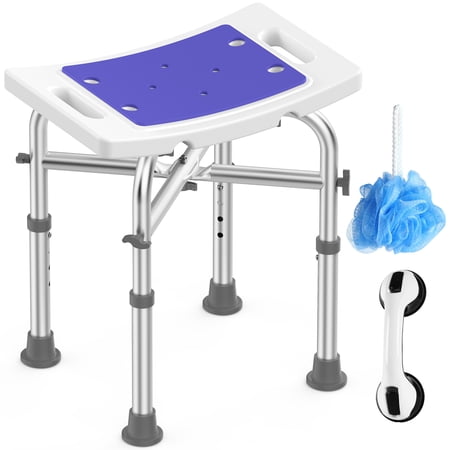 KEKOY Shower Chair for Elderly, 500lb Adjustable Height Bath Seat with Tool-Free Assembly, Anti-Slip FSA/HSA Eligible Shower Stool for Smaller Bathtub & Bathroom, Ideal for Seniors and Disabled Adult