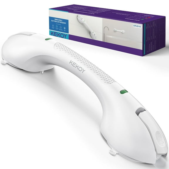 KEKOY Shower Handles for Elderly, Grab Bars for Bathroom, 17.5" Suction Shower Hand Rail, Anti-Slip Safety Bar with Strong Suction