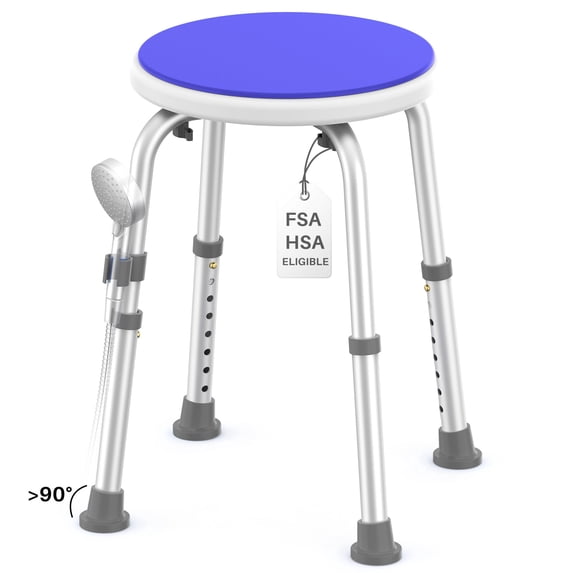 KEKOY Adjustable Shower Stool, FSA/HSA Eligible Bath Stools for Inside Shower Anti-Slip Round Plastic Upgraded Bathroom Seats,Tool-Free Bath Chairs for Seniors