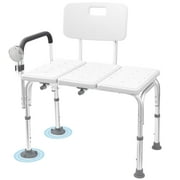 KEKOY Shower Transfer Bench for Bathtub 300LBs, FSA/HSA Eligible Tub Bath Shower Chair Seat, Height Adjustable Shower Stool for Elderly, Disabled, White