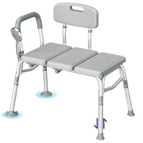 KEKOY Tub Transfer Bench for Bathtub and Showers, Adjustable Shower Bench, Bath Shower Chair Seat 400LBs for Elderly, Adults and Disabled