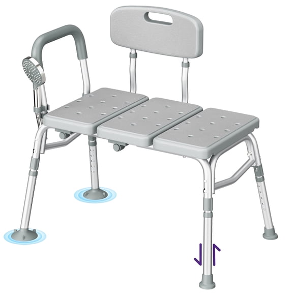 KEKOY Tub Transfer Bench for Bathtub and Showers, Adjustable Shower Bench, Bath Shower Chair Seat 400LBs for Elderly, Adults and Disabled