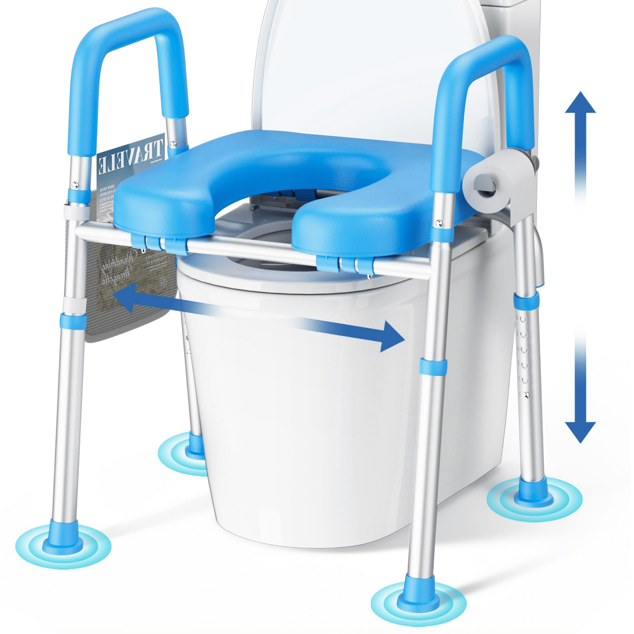 KEKOY Toilet Seat Riser for Seniors, Raised Toilet Seat with Handles ...