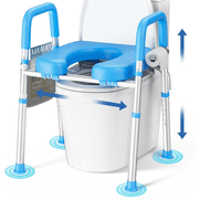 KEKOY Toilet Seat Riser for Seniors, Raised Toilet Seat with Handles, FSA HSA Eligible 400lb Elevated Toilet Risers, Tool-Free Assembly with Adjustable Height & Width,Blue