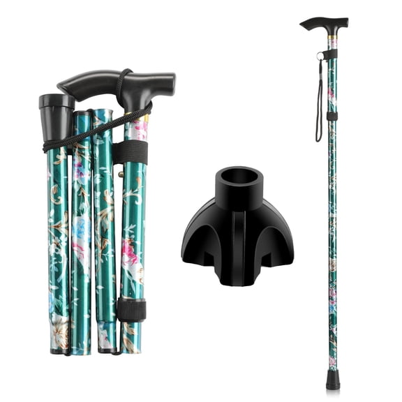 KEKOY Walking Cane for Women & Men, T Handle Portable and Foldable Walking Sticks for Seniors, Adjustable Walking Cane with 2 Replaceable Cane Tips