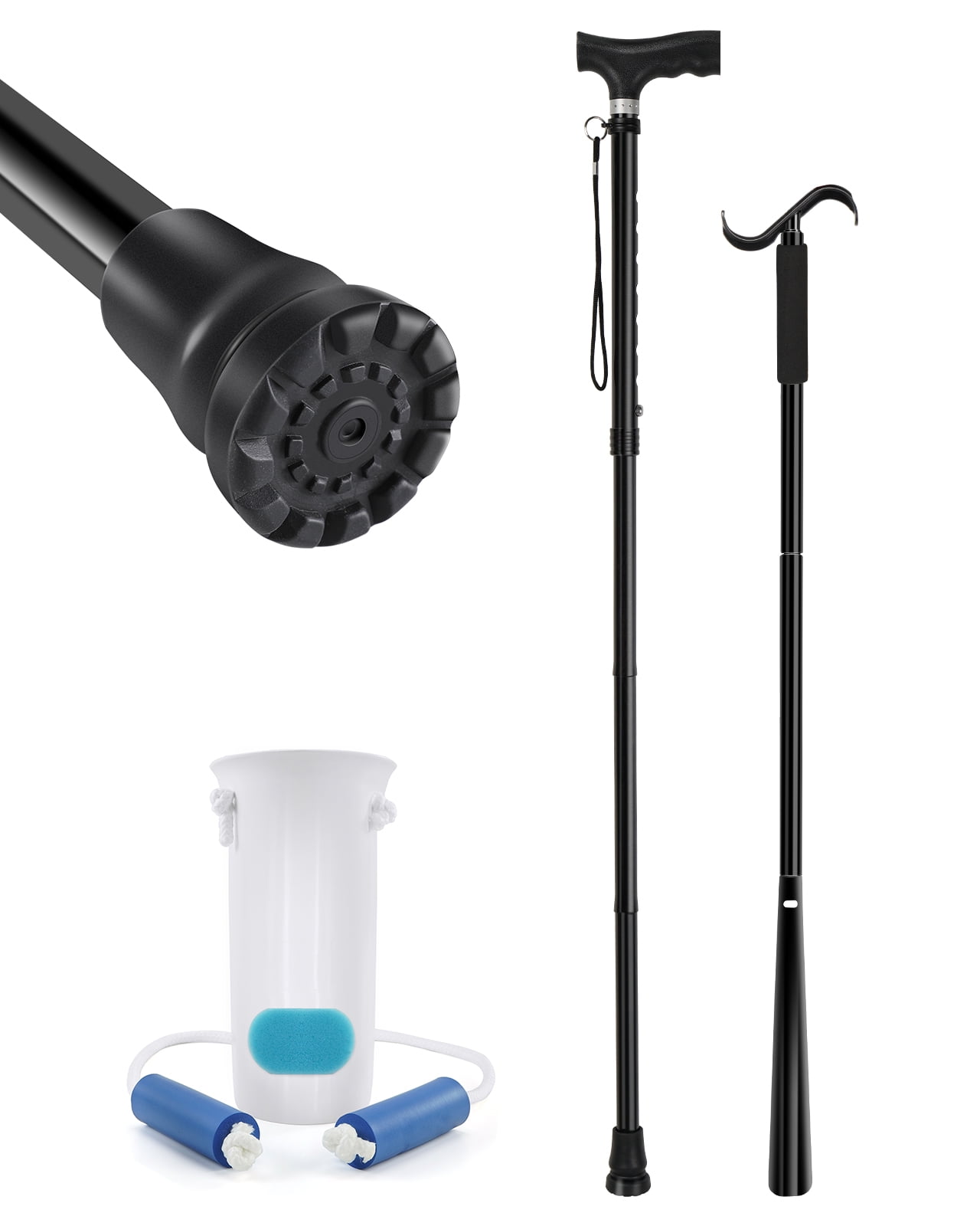 KEKOY Walking Canes for Women with Shoe Horn Dressing Stick & Sock Aid Device for Seniors