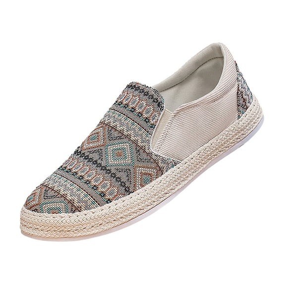 KELINFONG Boat Shoes for Men Trendy Men's Slip on Canvas Loafers Penny Loafers Flat Single Shoes Espadrille Shoes