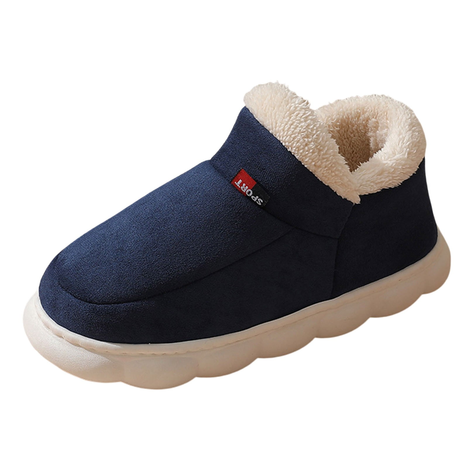 Men Women Slippers Slip On Plush Soft Winter Warm Ladies Home Indoor Shoes