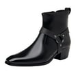 thumbnail image 1 of KELINFONG Men's Chelsea Ankle Boots Chukka Motorcycle Boots with Side Zipper Retro Dress Boots, 1 of 7