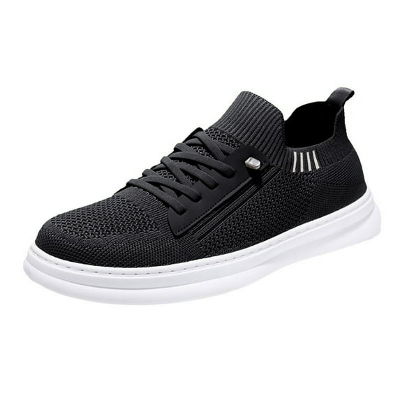 KELINFONG Men's Fashion Sneakers Woven Mesh Breathable Shoes Slip-on Lightweight Running Shoes