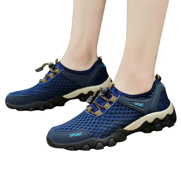 KELINFONG Men's Hiking Shoes Lightweight Breathable Trekking Trails Shoes Anti Slip Waterproof Outdoor Shoes