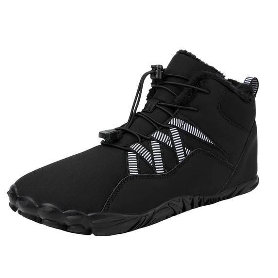 KELINFONG Men's Snow Boots Women's Winter Barefoot Shoes Hiking Boots Wide Toe Box High Top Ankle Booties