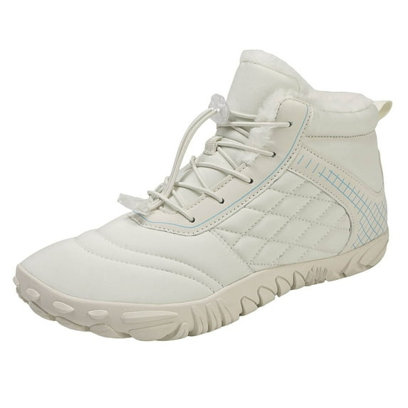 KELINFONG Men's Snow Boots Women's Winter Barefoot Shoes Hiking Boots Wide Toe Box High Top Ankle Booties