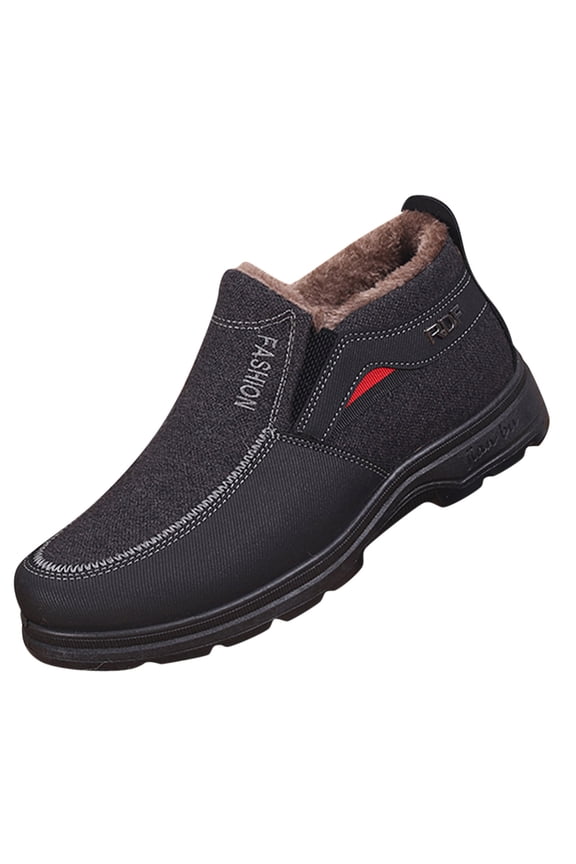 Men's Warm Snow Boots Fur Lined Waterproof Winter Shoes Anti-Slip Lightweight Ankle Boot