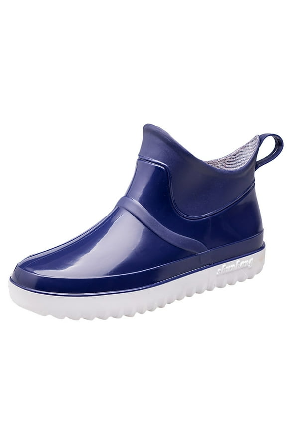 Mens Deck Boots Waterproof Fishing Rain Boots Anti Slip Chelsea Boots Ankle Booties for Boating Camping